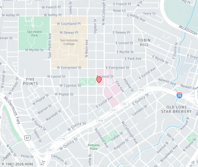 Location Map: 1303 McCullough Avenue San Antonio, TX 78212