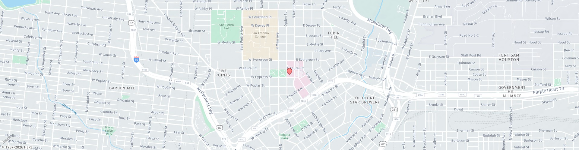 Location Map: 1303 McCullough Avenue San Antonio, TX 78212